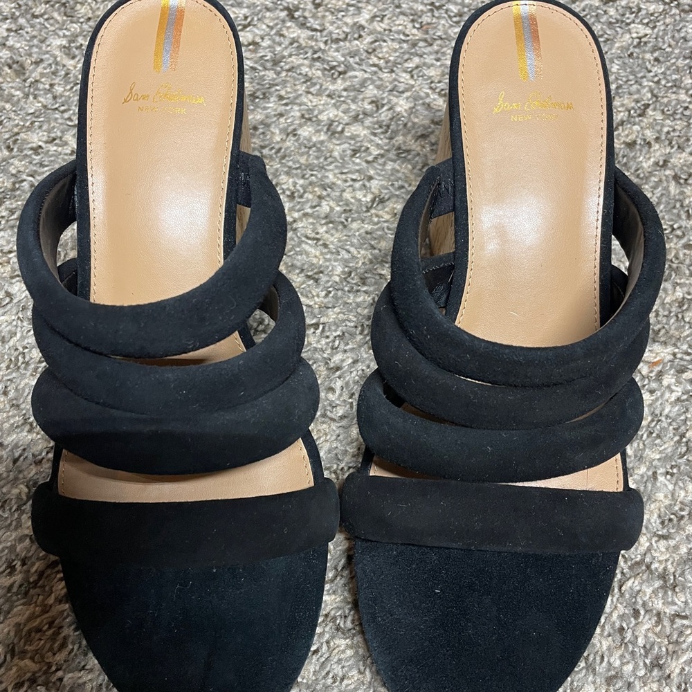 Sam Edelman Black Mules Modern Minimalist Design